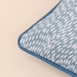 Coussin extérieur motifs organiques bleu coton | Hashtag Déco