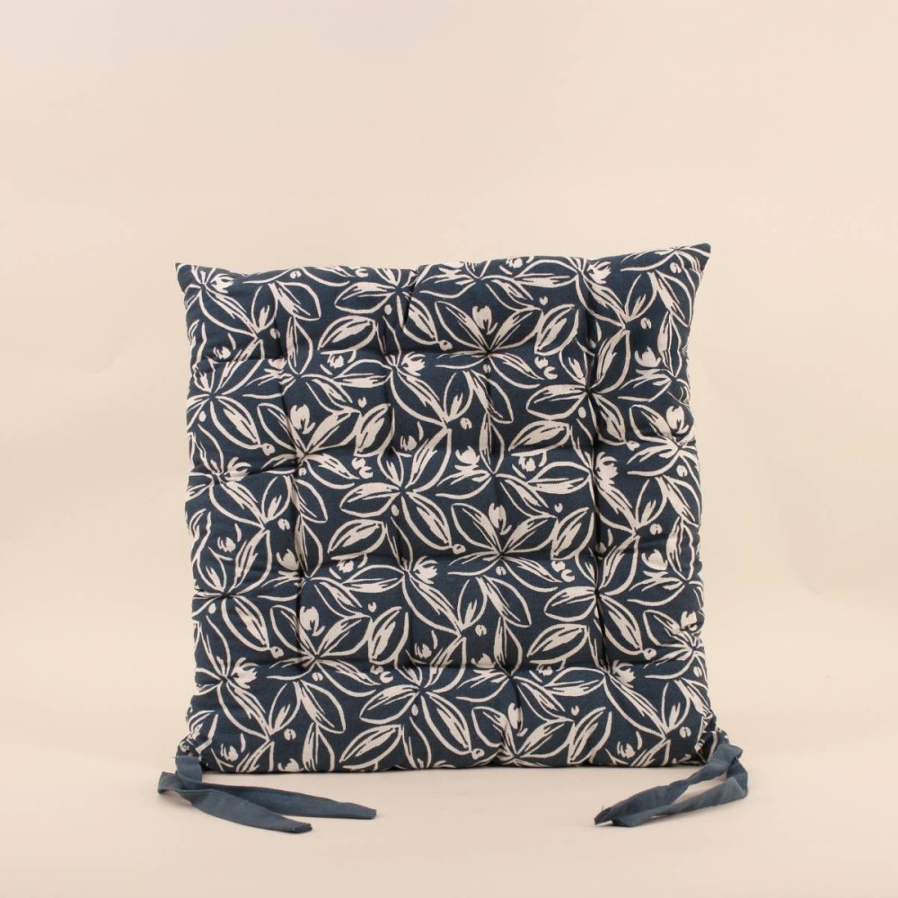 Galette de chaise coton motifs fleuris | Hashtag Déco