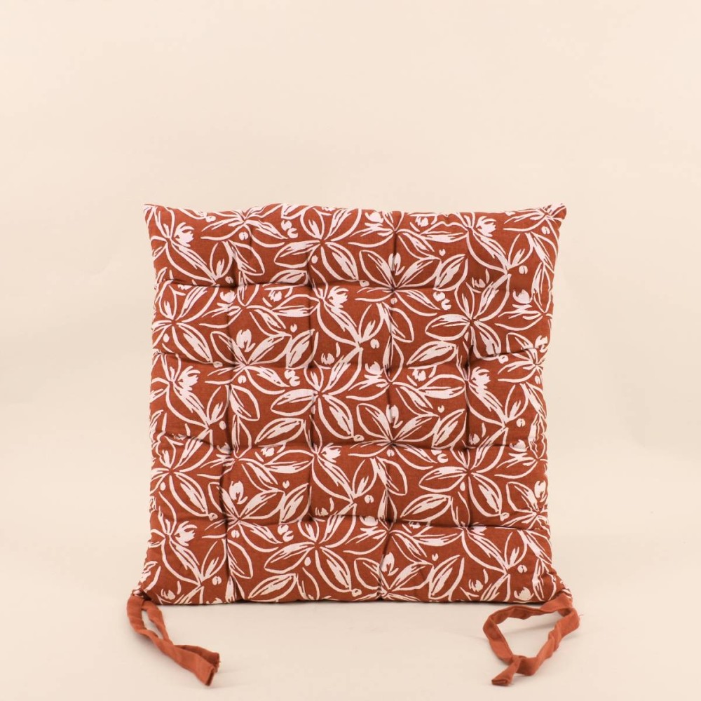 Galette de chaise coton motifs fleuris | Hashtag Déco