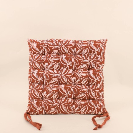 Galette de chaise coton motifs fleuris | Hashtag Déco