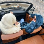 Sweat plaid ultra doux en polyester gris avec poche | Hashtag Déco