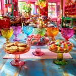 Set de 6 coupes verre coloré à facettes | Hashtag Déco