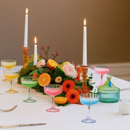 Set de 6 coupes en verre coloré pour vos réceptions | Hashtag Déco