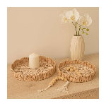 Plateau rond en rotin naturel 25cm | Hashtag Déco