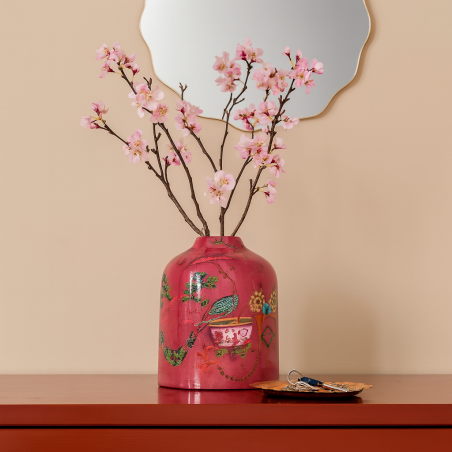 Vase col de cygne métal rose 23cm | Hashtag Déco