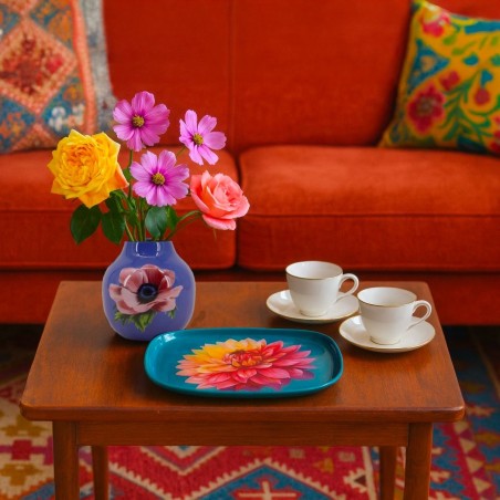 Vase en métal violet fleuri 12cm | Hashtag Déco