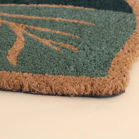 Paillasson coco feuille vert/marron 40x60cm | Hashtag Déco
