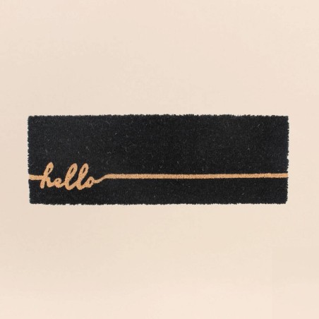 Paillasson coco noir beige "Hello" 25x75 cm | Hashtag Déco
