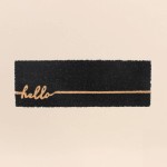 Paillasson coco noir beige "Hello" 25x75 cm | Hashtag Déco