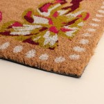 Paillasson coco rose floral 50x80 cm | Hashtag Déco