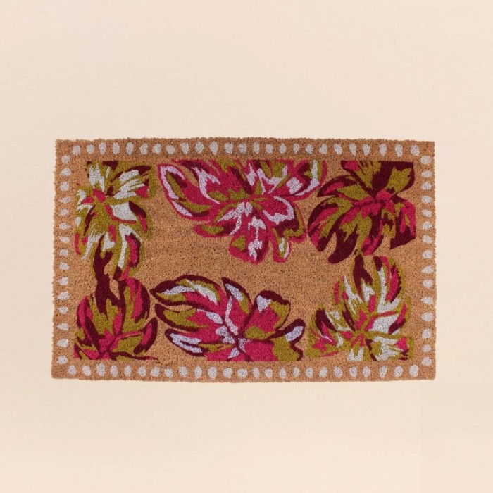 Paillasson coco rose floral 50x80 cm | Hashtag Déco