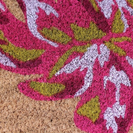 Paillasson coco rose floral 50x80 cm | Hashtag Déco
