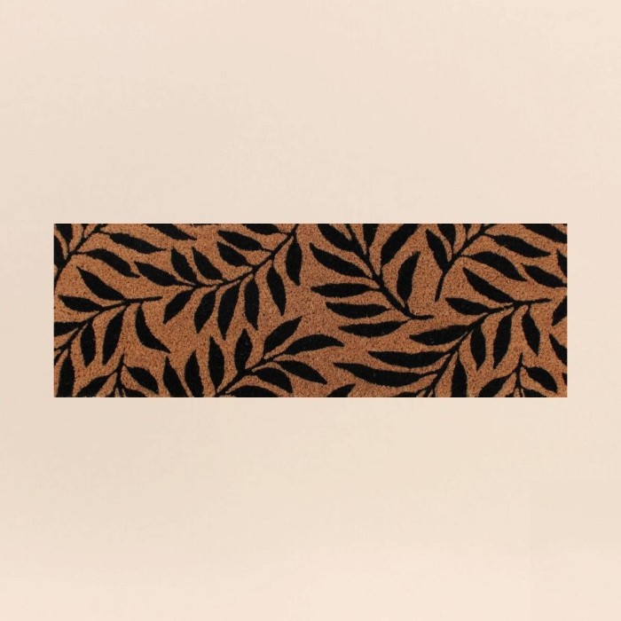 Paillasson coco marron motifs feuillages | Hashtag Déco