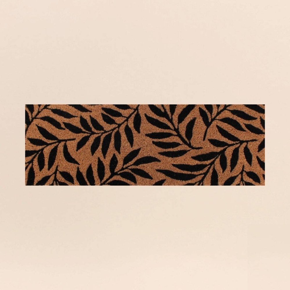 Paillasson coco marron motifs feuillages | Hashtag Déco