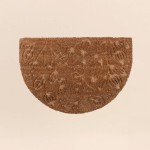 Paillasson coco marron floral demi-lune 40x60cm | Hashtag Déco