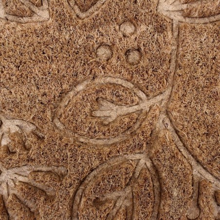 Paillasson coco marron floral demi-lune 40x60cm | Hashtag Déco