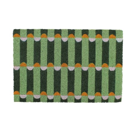Paillasson coco vert géométrique 40x60cm | Hashtag Déco
