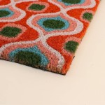 Paillasson coco rouge géométrique 40x60cm | Hashtag Déco