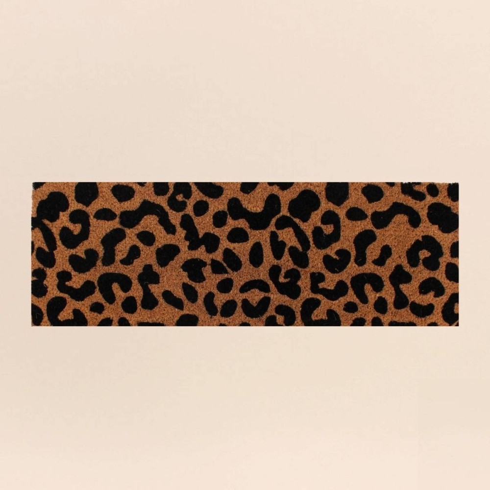Paillasson coco léopard marron noir 25x75cm | Hashtag Déco