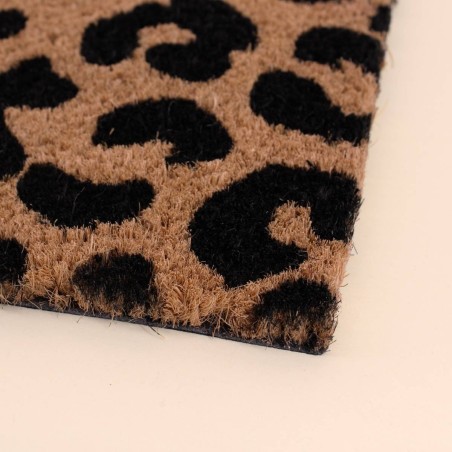 Paillasson coco léopard marron noir 25x75cm | Hashtag Déco