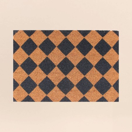 Paillasson coco damiers 40x60cm, style moderne | Hashtag Déco