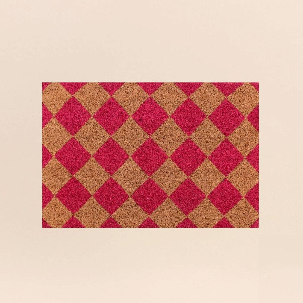 Paillasson coco damiers 40x60cm, style moderne | Hashtag Déco