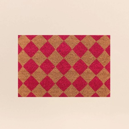 Paillasson coco damiers 40x60cm, style moderne | Hashtag Déco