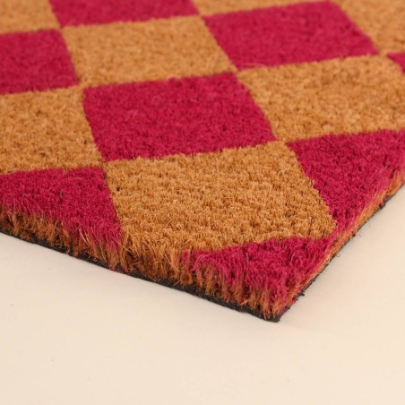 Paillasson coco damiers 40x60cm, style moderne | Hashtag Déco