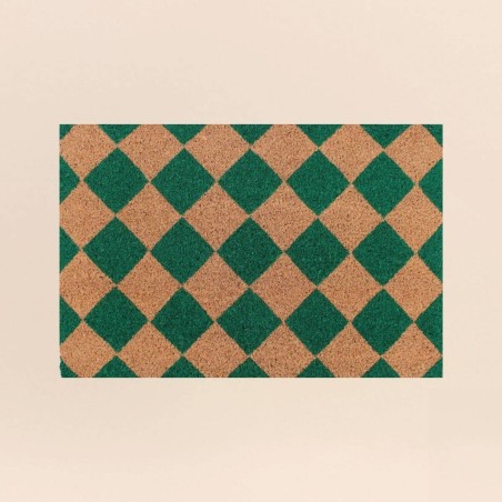 Paillasson coco damiers 40x60cm, style moderne | Hashtag Déco