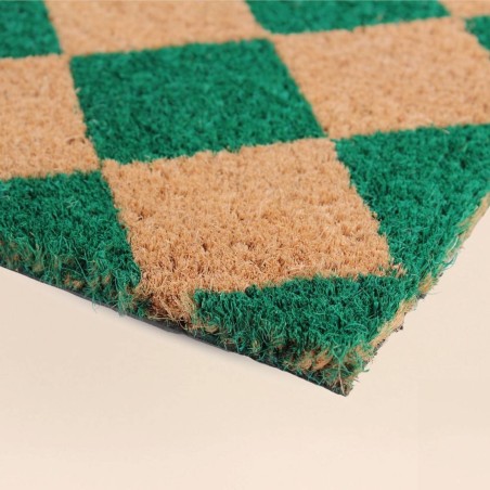 Paillasson coco damiers 40x60cm, style moderne | Hashtag Déco