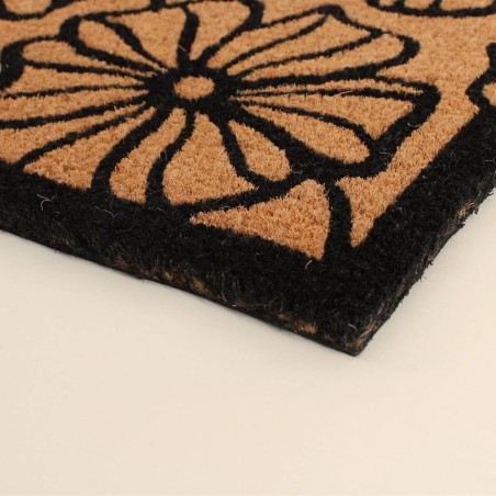 Paillasson coco fleurs marron 40x60 cm | Hashtag Déco