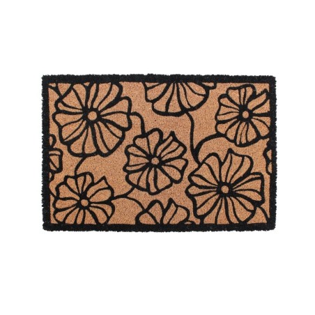 Paillasson coco fleurs marron 40x60 cm | Hashtag Déco