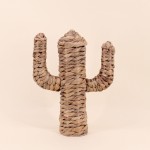 Cactus en fibres naturelles beige 35cm | Hashtag Déco