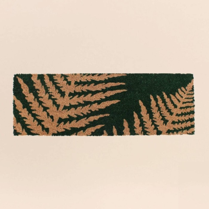 Paillasson coco vert fougères 25x75cm | Hashtag Déco