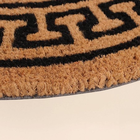 Paillasson rond coco marron noir 60cm | Hashtag Déco