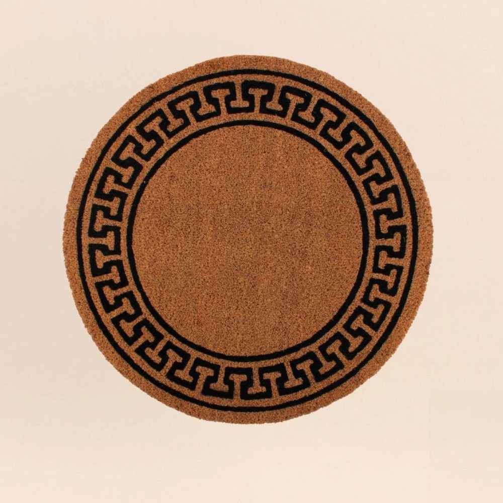 Paillasson rond coco marron noir 60cm | Hashtag Déco