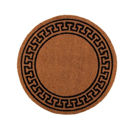 Paillasson rond coco marron noir 60cm | Hashtag Déco