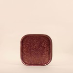 Plateau métal motifs relief 26cm élégant | Hashtag Déco