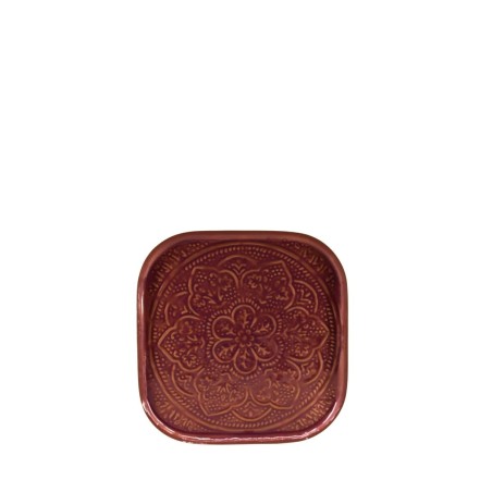 Plateau métal motifs relief 26cm élégant | Hashtag Déco