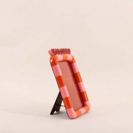 Cadre photo 3D Amore orange/rose en polyrésine | Hashtag Déco