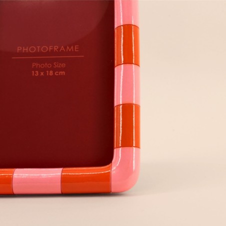 Cadre photo 3D Amore orange/rose en polyrésine | Hashtag Déco