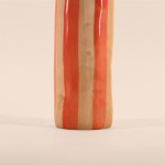 Vase orange rayé en grès 20cm | Hashtag Déco