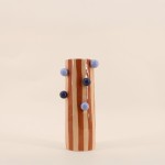Vase rayé orange et blanc en grès | Hashtag Déco