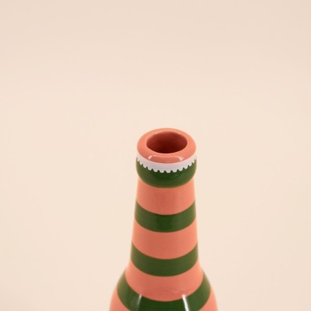 Vase céramique rose/vert 24cm | Hashtag Déco
