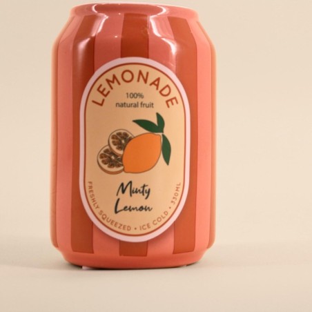 Vase céramique rayé rose/orange 11cm | Hashtag Déco