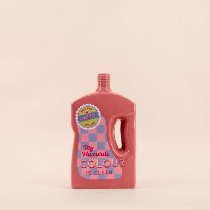 Vase bouteille rose en dolomite 29cm | Hashtag Déco