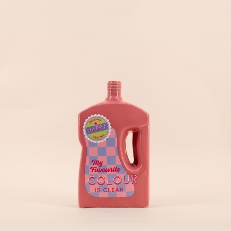 Vase bouteille rose en dolomite 29cm | Hashtag Déco