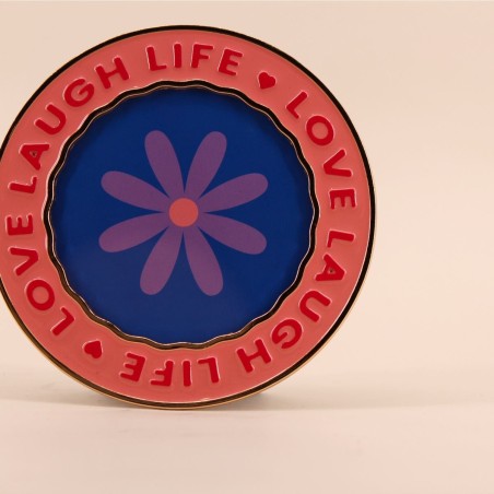 Cadre photo rond rose laqué en zinc | Hashtag Déco