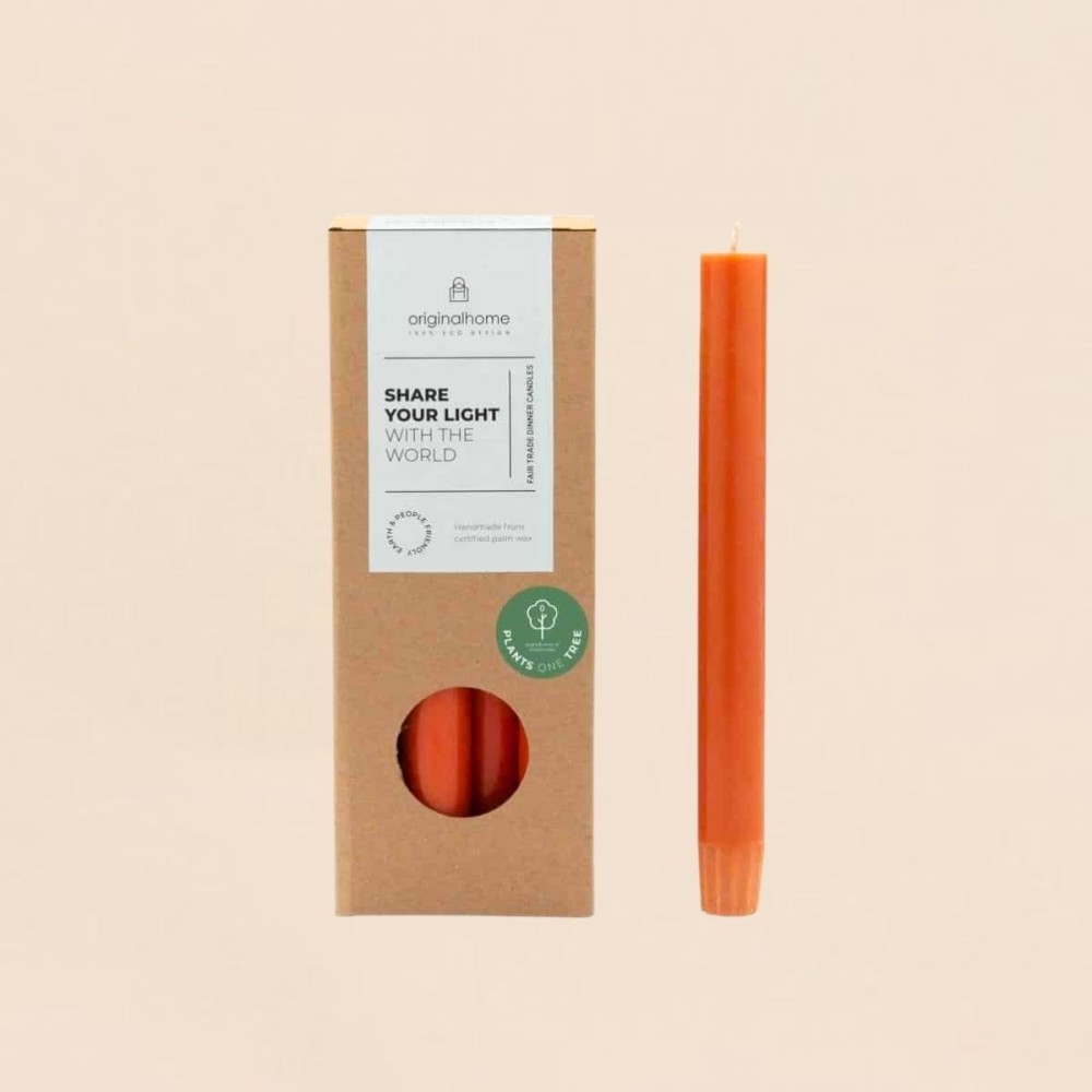 Bougies cierges terracotta en huile de palme | Hashtag Déco