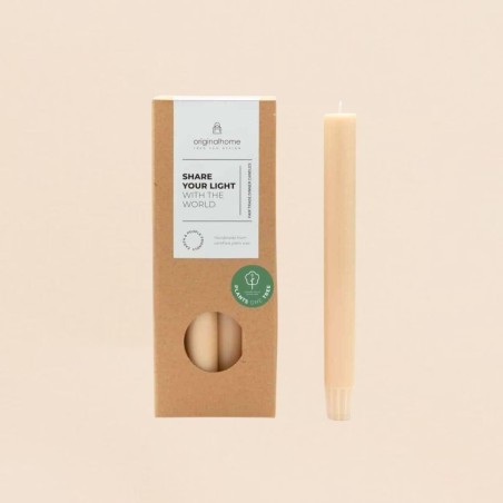 Set de bougies cierges beige 20 cm en RSPO | Hashtag Déco